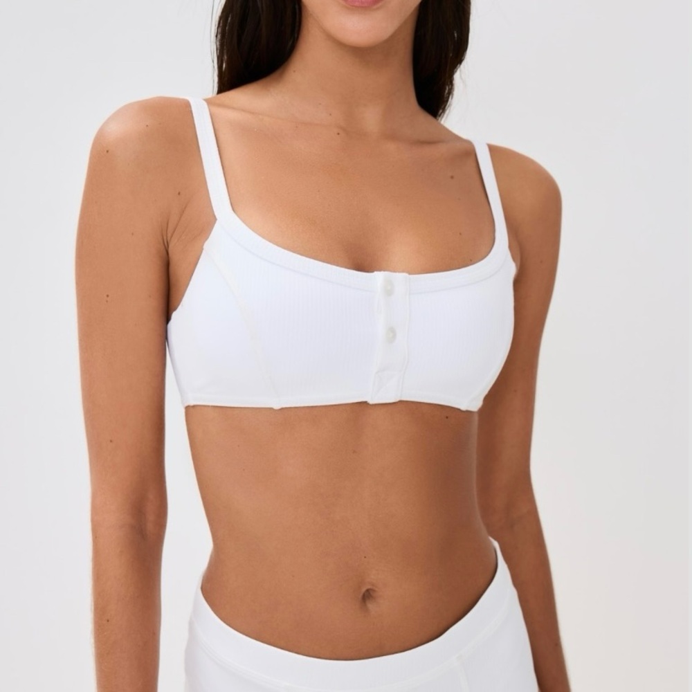 STAUD White Ribbed Bikini Top - Picture 4 of 10